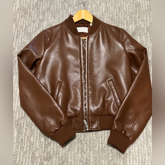 Aritzia Jackets & Blazers - Aritzia Brown Leather Jacket
